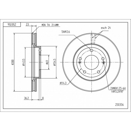ELSŐ FÉKTÁRCSA CEE'D 1.4DT 12- 517122V000
