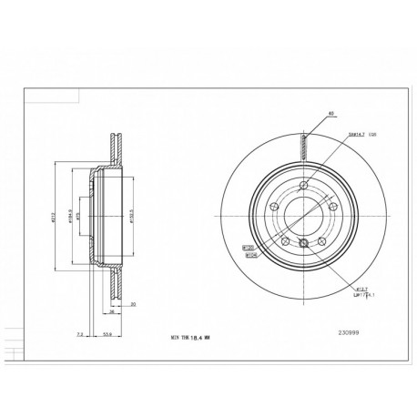 HÁTSÓ FÉKTÁRCSA BMW E60 03- 34216753215