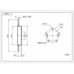 HÁTSÓ FÉKTÁRCSA AURIS 1.4-2.0 07- 4243102170