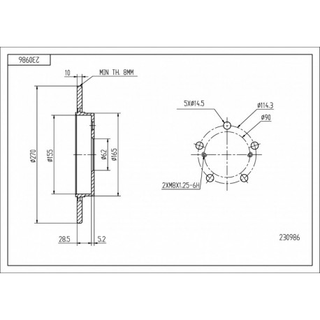 HÁTSÓ FÉKTÁRCSA AURIS 1.4-2.0 07- 4243102170