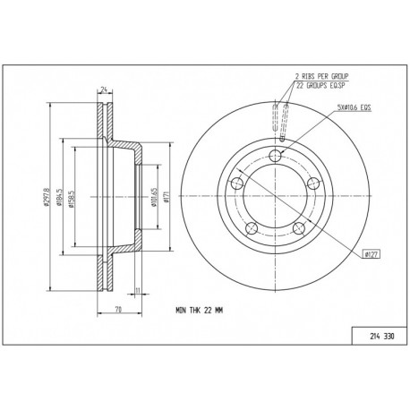 ELSŐ FÉKTÁRCSA DISCOVERY 89- 298/24/22 FTC902