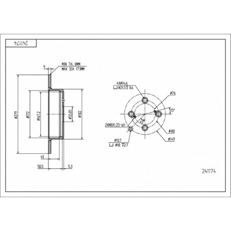 HÁTSÓ FÉKTÁRCSA COROLLA 1.4DT04-07/MAL/KPL 4243102080