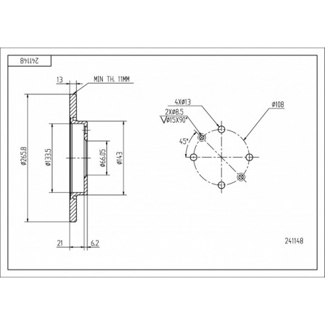 ELSŐ FÉKTÁRCSA BERLINGO /MAL/KPL 1608691680
