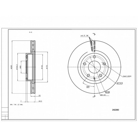 ELSŐ FÉKTÁRCSA MAZDA 3 2.0 13- B45G-33-251A