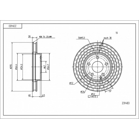 ELSŐ FÉKTÁRCSA DB W211 02- 2114210712
