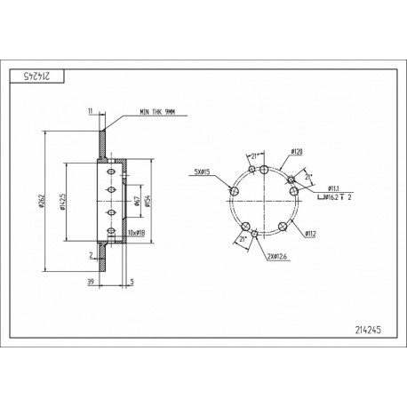 ELSŐ FÉKTÁRCSA DB 201 262/11/9 2014210812