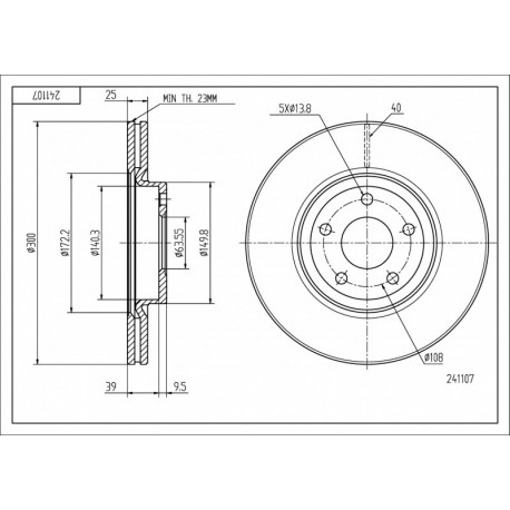 ELSŐ FÉKTÁRCSA FOCUS CMAX 2.0 03-/MAL/KPL 1223664