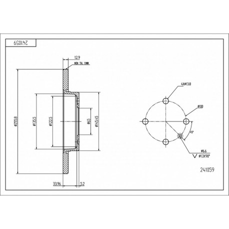 FÉKTÁRCSA ELÖL PASSAT 88- /MAL/KPL 09199577