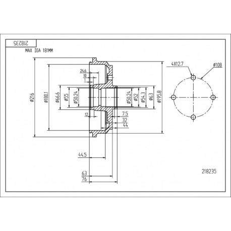 FÉKDOB /T/ ESCORT 1.1-1.4 90-/LESS LOZ 1E0026251