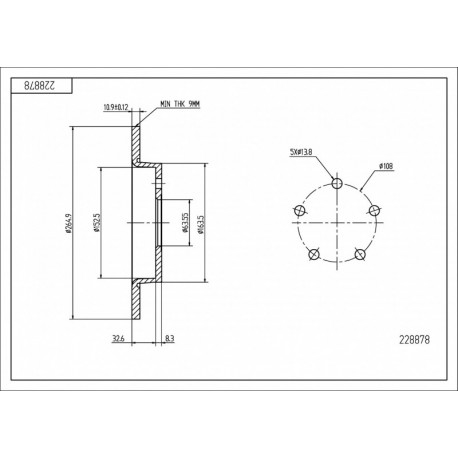 HÁTSÓ FÉKTÁRCSA FOCUS CMAXII 1.6-1.8 03- 1223540