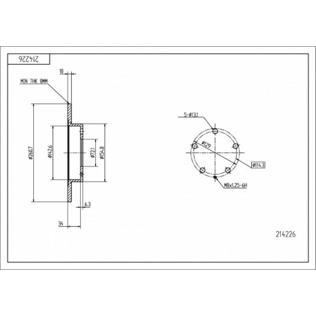 HÁTSÓ FÉKTÁRCSA SZONDA,MAZDA 626 91- 3415598