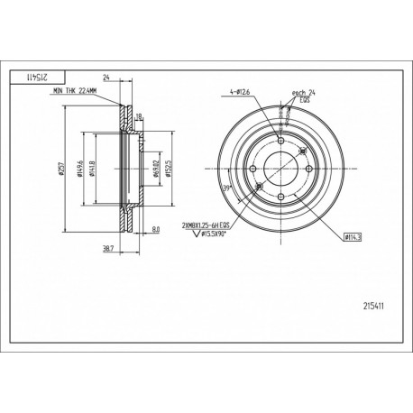 ELSŐ FÉKTÁRCSA MÁTRIX 01- 5171217000