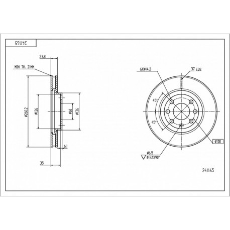 ELSŐ FÉKTÁRCSA CORSA 02- /260/ /MAL/KPL 569000