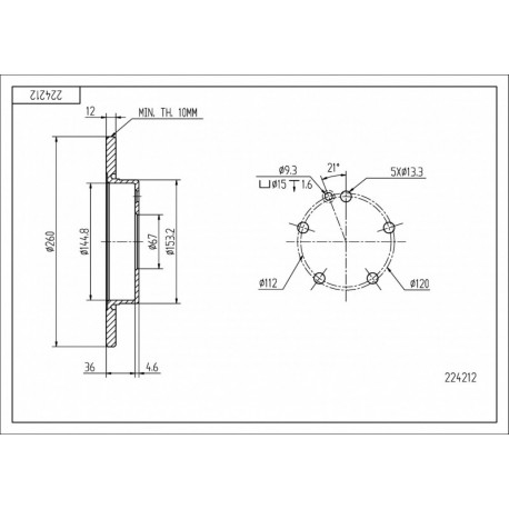 FÉKTÁRCSA ELÖL DB A-OSZTÁLY 97- 1684210112