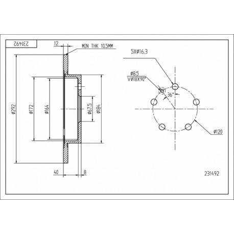 HÁTSÓ FÉKTÁRCSA JELVÉNY 1.6-2.0 08- 13501289