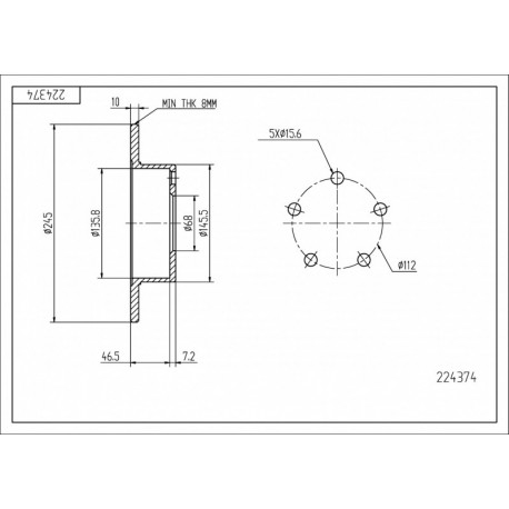 HÁTSÓ FÉKTÁRCSA AUDI A6 AV.QU.2.5-TDI 01- 4B0615601