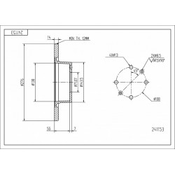 HÁTSÓ FÉKTÁRCSA CITROEN C5 1.6 01-/MAL/KPL 4246W4