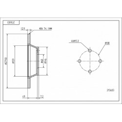 ELSŐ FÉKTÁRCSA AUDI 80 1.6 2.0 1.9TD 92- 8A0615301