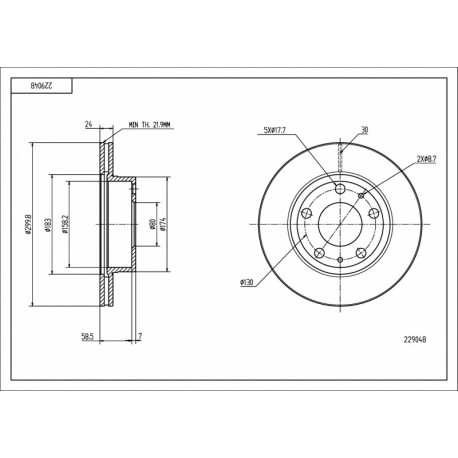 ELSŐ FÉKTÁRCSA ÁTKÖTŐ 29-33 02- 1307356080