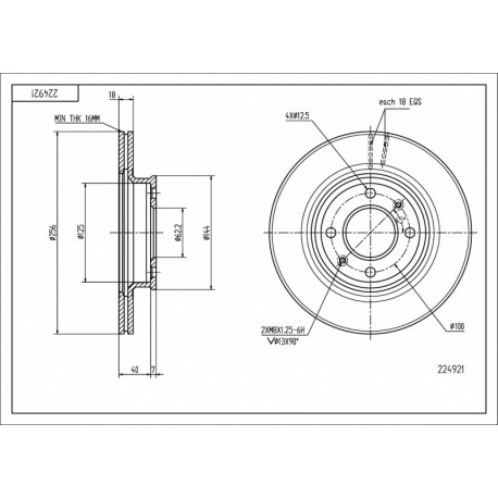 ELSŐ FÉKTÁRCSA HYUNDAI I20 1.2I 09-/WENT 517121J500