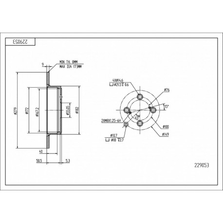 HÁTSÓ FÉKTÁRCSA COROLLA 1.4DT 04-07 4243102080