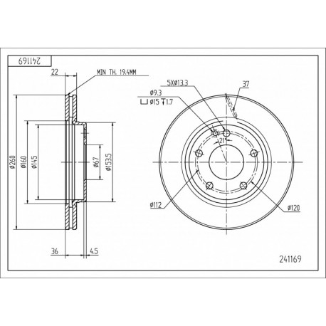 ELSŐ FÉKTÁRCSA DB W168 1.7 97-04 /MAL/KPL 1684210212