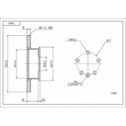 ELSŐ FÉKTÁRCSA T4 1.9D,2.0D 92- 282/18/15 701615301B