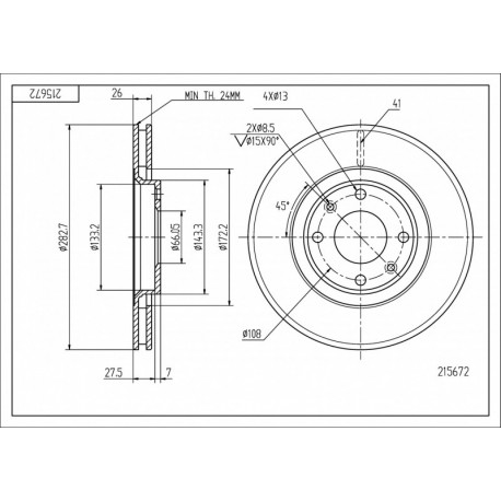 ELSŐ FÉKTÁRCSA CITROEN,PEUGEOT 1606401480