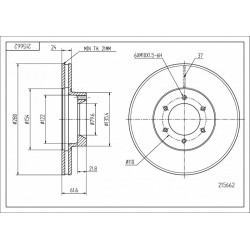 FÉKTÁRCSA ELSŐ FŐFÉK 2.5D,2.8TD 98- 4500098