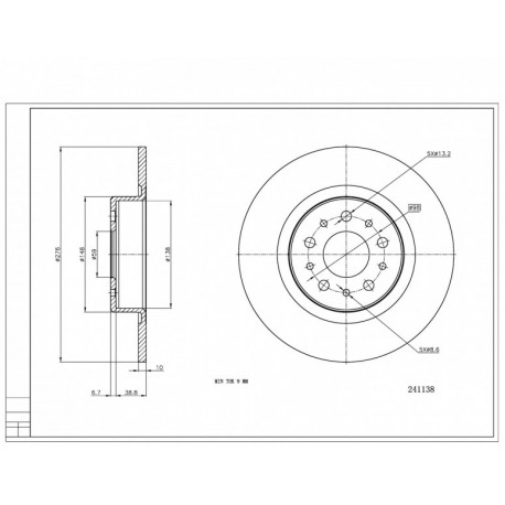 HÁTSÓ FÉKTÁRCSA ALFA ROMEO 156 /MAL/KPL 46469908