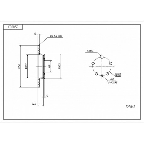 HÁTSÓ FÉKTÁRCSA A4 AVANT,QUATTRO 00-04 8E0615601B