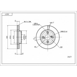ELSŐ FÉKTÁRCSA COROLLA 02- /255/ 43512-02060