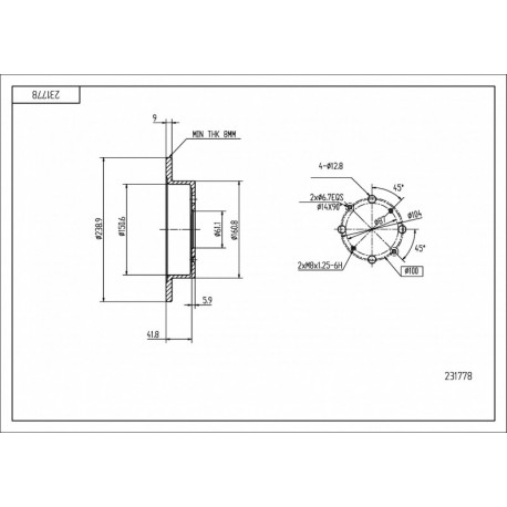 HÁTSÓ FÉKTÁRCSA JAZZ 1.2I,1.4I 04-08 42510-SEL-T50