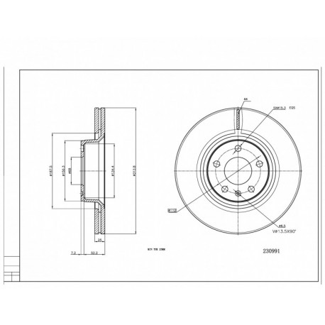 ELSŐ FÉKTÁRCSA AUDI A6 2.0I 05- 4F0615301D