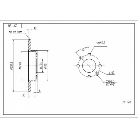 ELSŐ FÉKTÁRCSA CLIO II 1.4 98- /MAL/KPL 2677509716