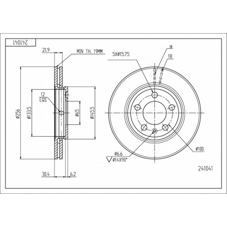 ELSŐ FÉKTÁRCSA OCTAVIA 1.6I /MAL/KPL 1J0615301D