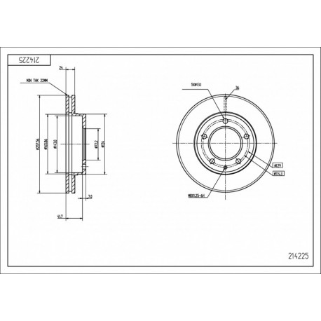 ELSŐ FÉKTÁRCSA SZONDA 2.0I 16V,2.5I 93- 3395510