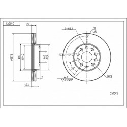 ELSŐ FÉKTÁRCSA AUDIA3 2.0 16V 03-/MAL/KPL 16D615301A