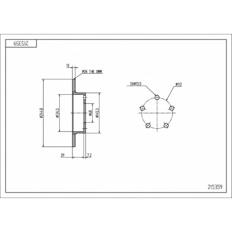 HÁTSÓ FÉKTÁRCSA AUDI 100 QUATTRO 1.8-2.3 443615601B