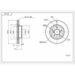 ELSŐ FÉKTÁRCSA SUBARU LEGACY 260/24/22 26300AE040