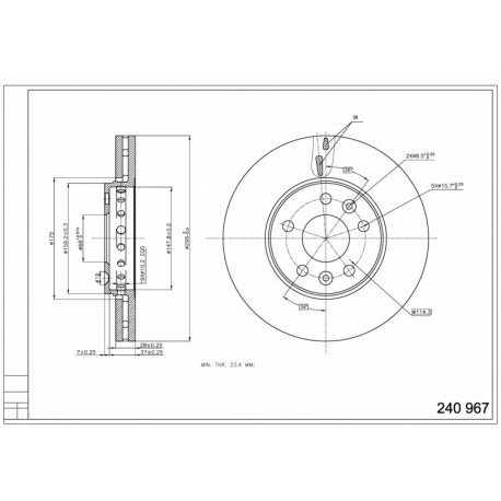ELSŐ FÉKTÁRCSA VIVARO 1.6CDTI 14- 402066352R