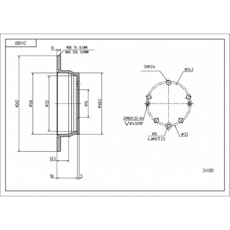 HÁTSÓ FÉKTÁRCSA CEED /MAL/KPL 58411-1H100
