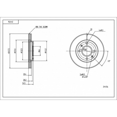 ELSŐ FÉKTÁRCSA PEUGEOT 205 GTI 1.9,ZX 1014002109