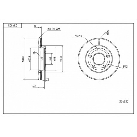 HÁTSÓ FÉKTÁRCSA PASSAT,AUDI S4 99-09 3B0615601B