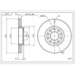 ELSŐ FÉKTÁRCSA SUPERB 1.8T 02-08/MAL/KPL 4B0615301B
