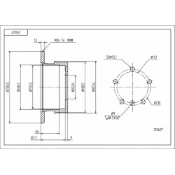 HÁTSÓ FÉKTÁRCSA DB SPRINTER,LT 96- 2D0501203