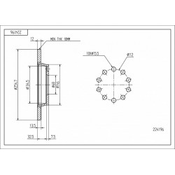 HÁTSÓ FÉKTÁRCSA AUDI A4 02- 8E0615601D