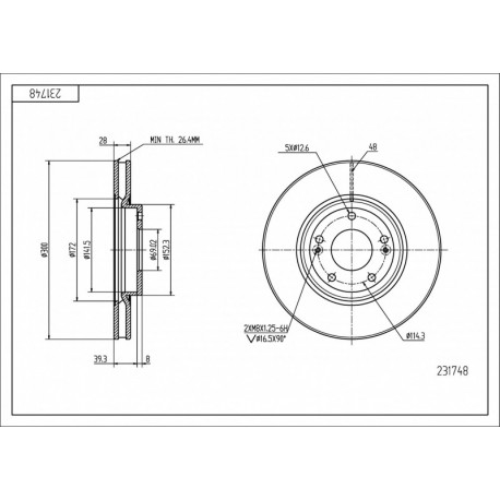 TÁRCSÁS ELSŐ HYUNDAI I40 11- 51712-0Z000