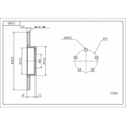 ELSŐ FÉKTÁRCSA AUDI 100 2.0-2.4,2.5 TDI 4A0615301B