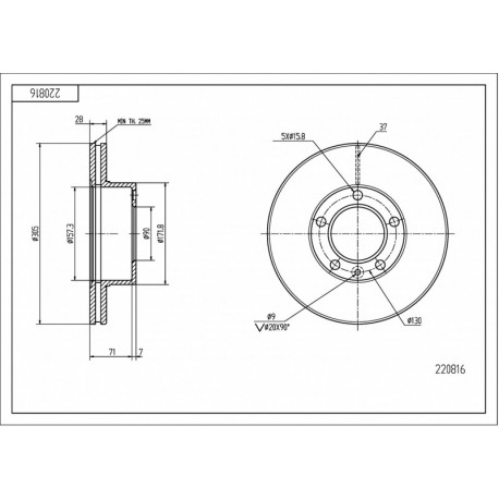 ELSŐ FÉKTÁRCSA MOVANO 2.5 D,TD 99- 40206-00QAD